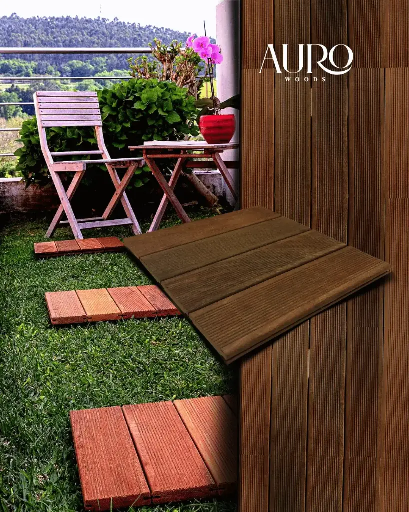 Deck de Madeira Ipê Quadrado 41x37cm